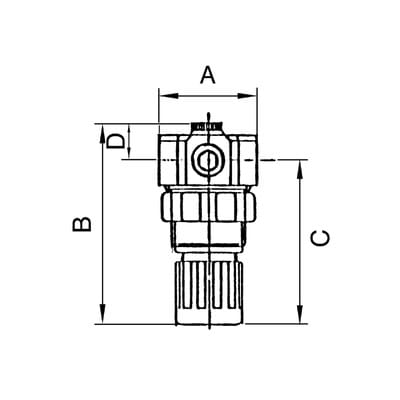 Druckregler für Wasser, inkl. Manometer, G 1/4", 0,5-10 bar, PE max.25