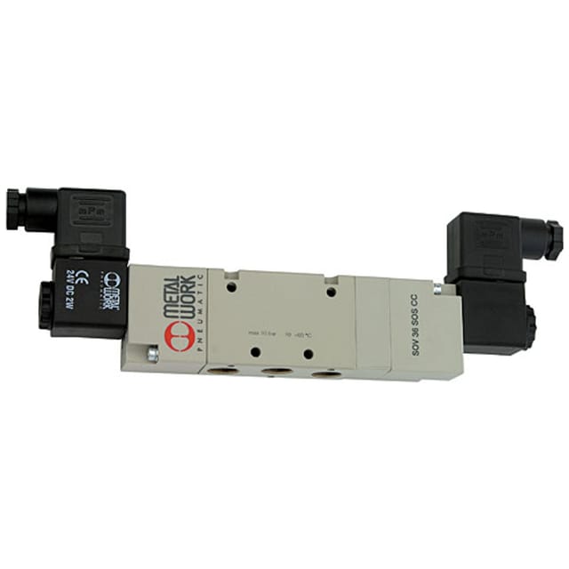 5/3-Wegeventil, elektropneumatisch, Mitte belüftet, G 1/8", 230 V, 50 Hz