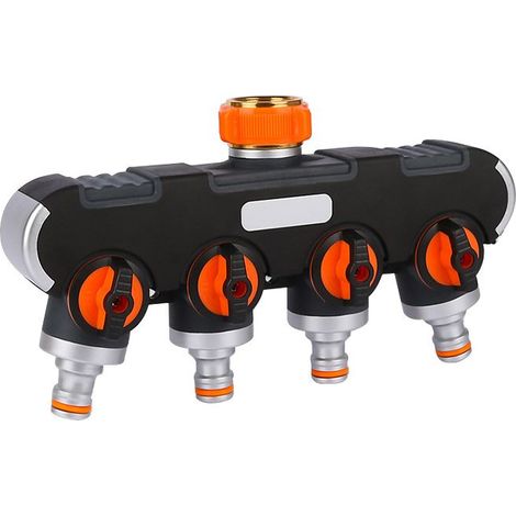 Distributeur 2/4 Voies, 3/4"et 1/2" Avec Adaptateur De Robinet, Convient Pour L'irrigation De Jardin Et Tuyau D'arrosage