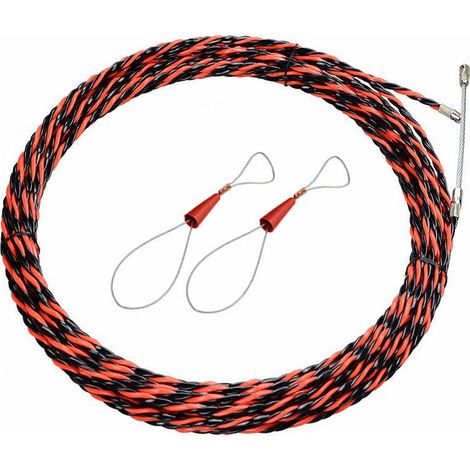 Ahlsen Aiguille Electricien 20m Tire Fil Electrique 6mm Diamètre Tire Fils Electrique, Rétractable D’installation Pour Tire Cable Et Rallonge En Acier Spiralé Flexible Aiguille Tire Fil