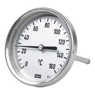Bimetallthermometer, G 1/2" hinten, Tauchschaftlänge 63mm, ø100, 0°C bis 160°C