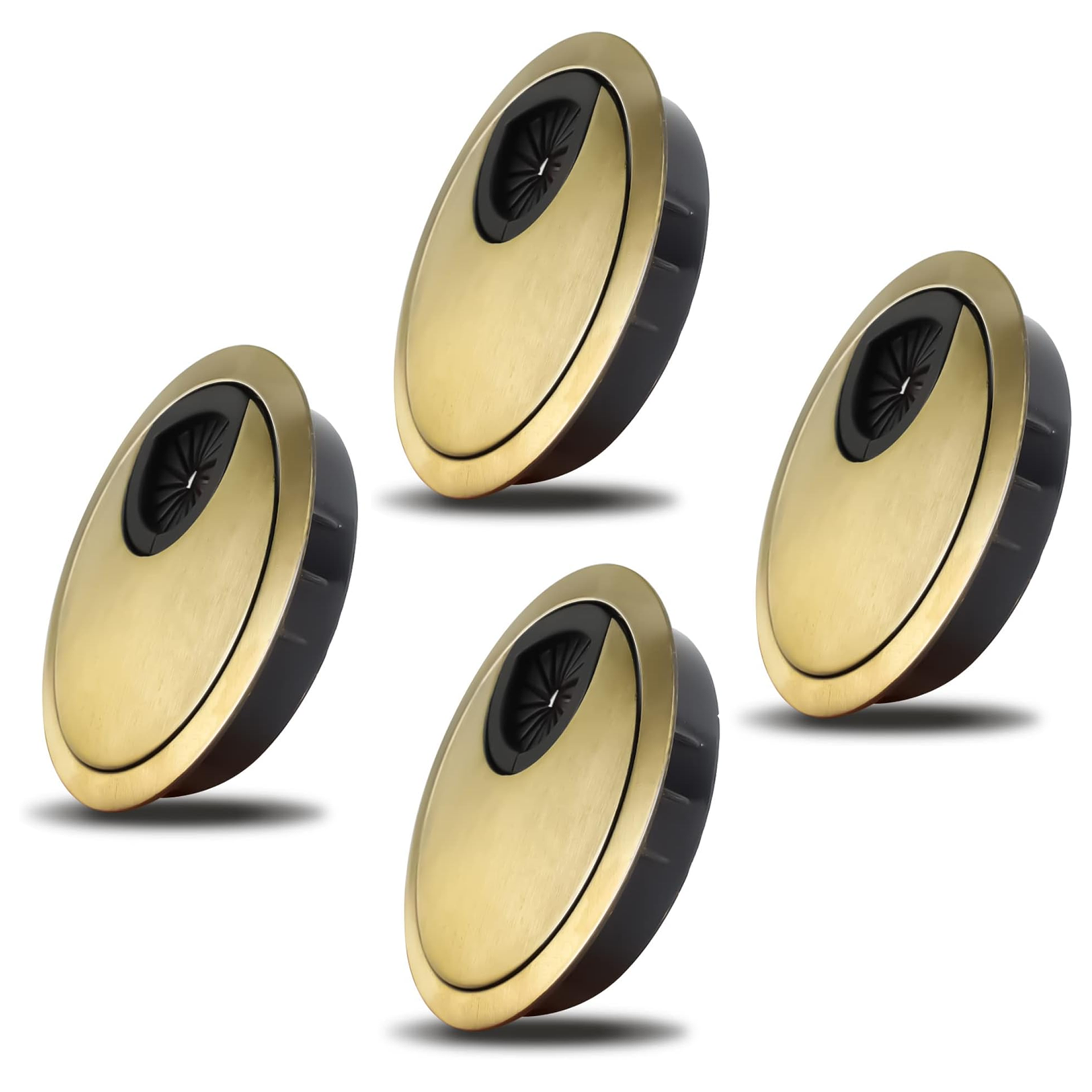 Kabeldurchlass 4er Set, Kabelgrommet Aus Zinklegierung Ø 57-60 Mm Für Schreibtisch Und Arbeitsplatte, Kabelführung In Bronze-finish