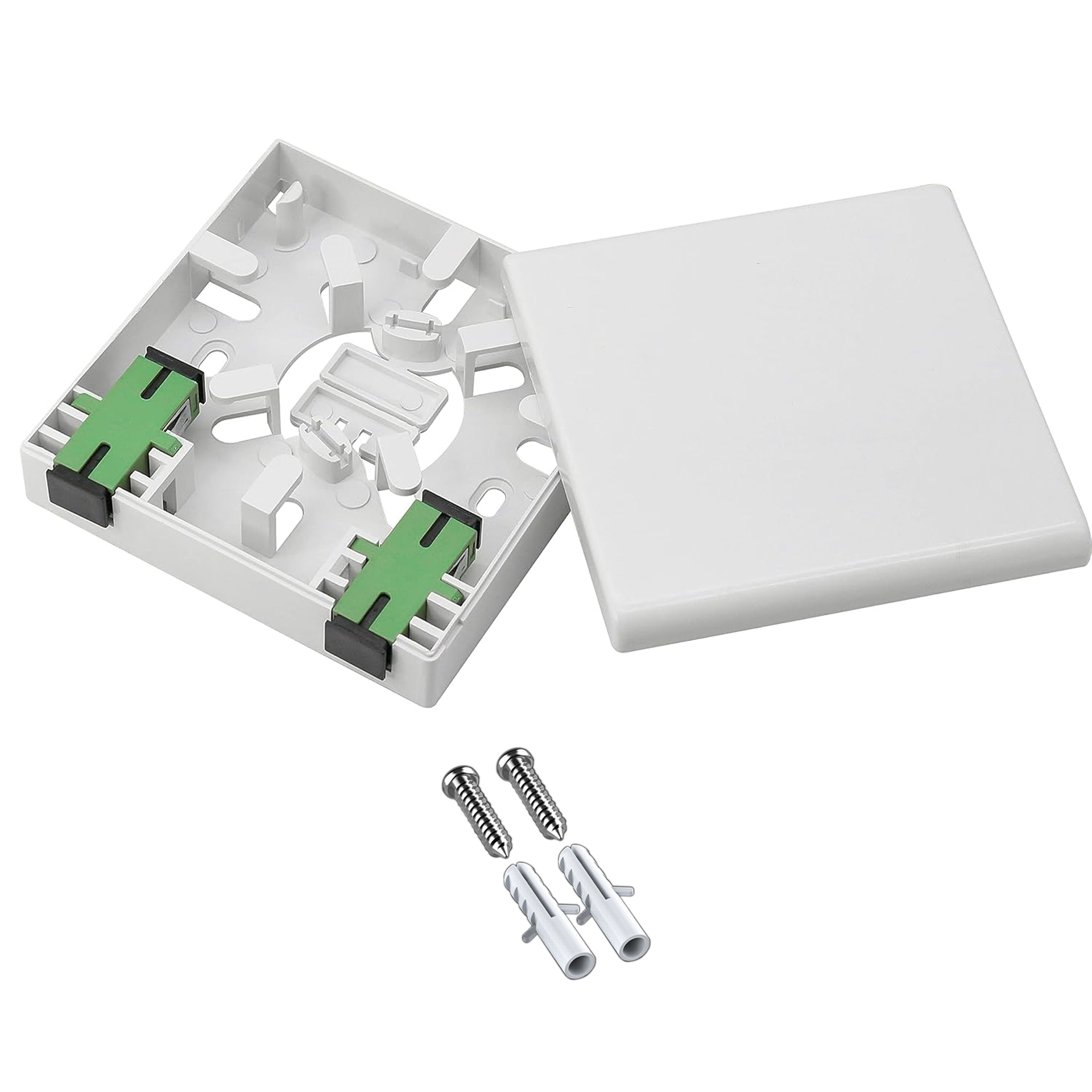 2er Pack Ftth Glasfaser-verteilerdose, 2-core Abs Terminalbox Mit 2 Sc/apc Ports