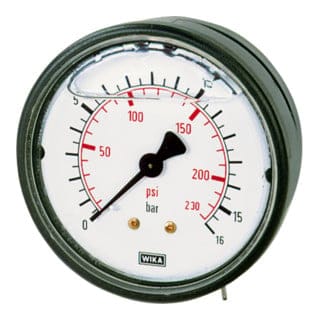 Glyzerinmanometer, Kunststoff, G 1/4" hinten zentrisch, 0-160,0 bar, Ø 63