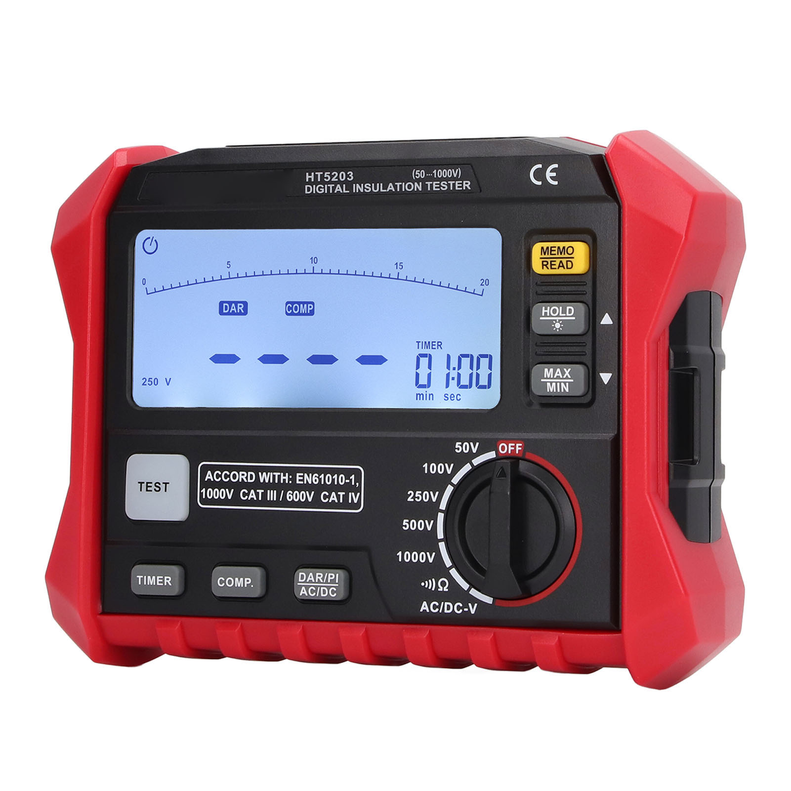 Isolationswiderstandsmessgerät Megaohmmeter Hochpräzises Digitales Multimeter Für Erdungsmessungen Mit Hintergrundbeleuchtung