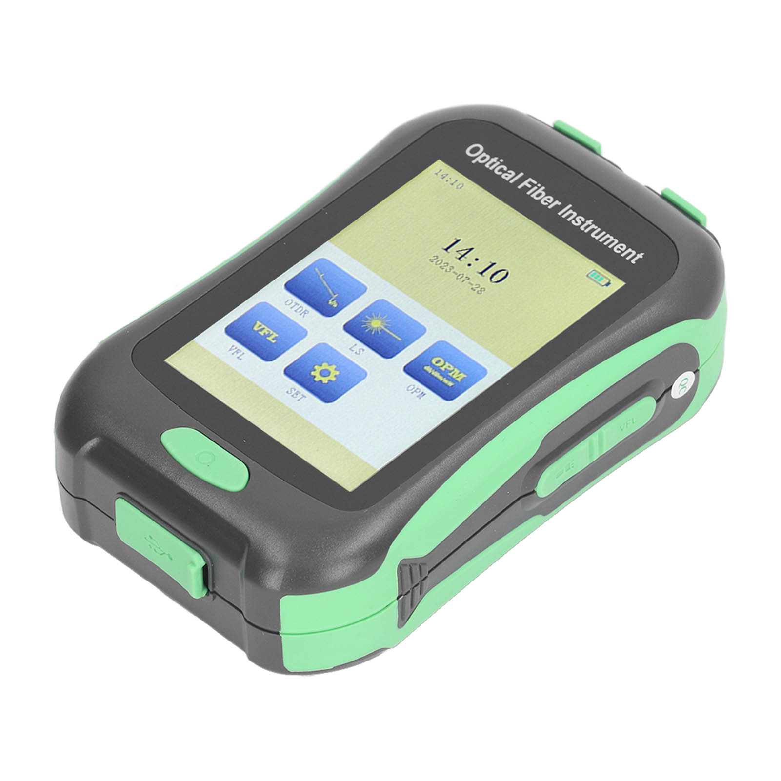 Otdr-tester Mit 3,5-zoll-touchscreen, 5-in-1-optischem Reflektometer Mit Opm-leistungsmesser, Sls-laserquelle, Vfl-lampe, 100–240-v-eu-stecker