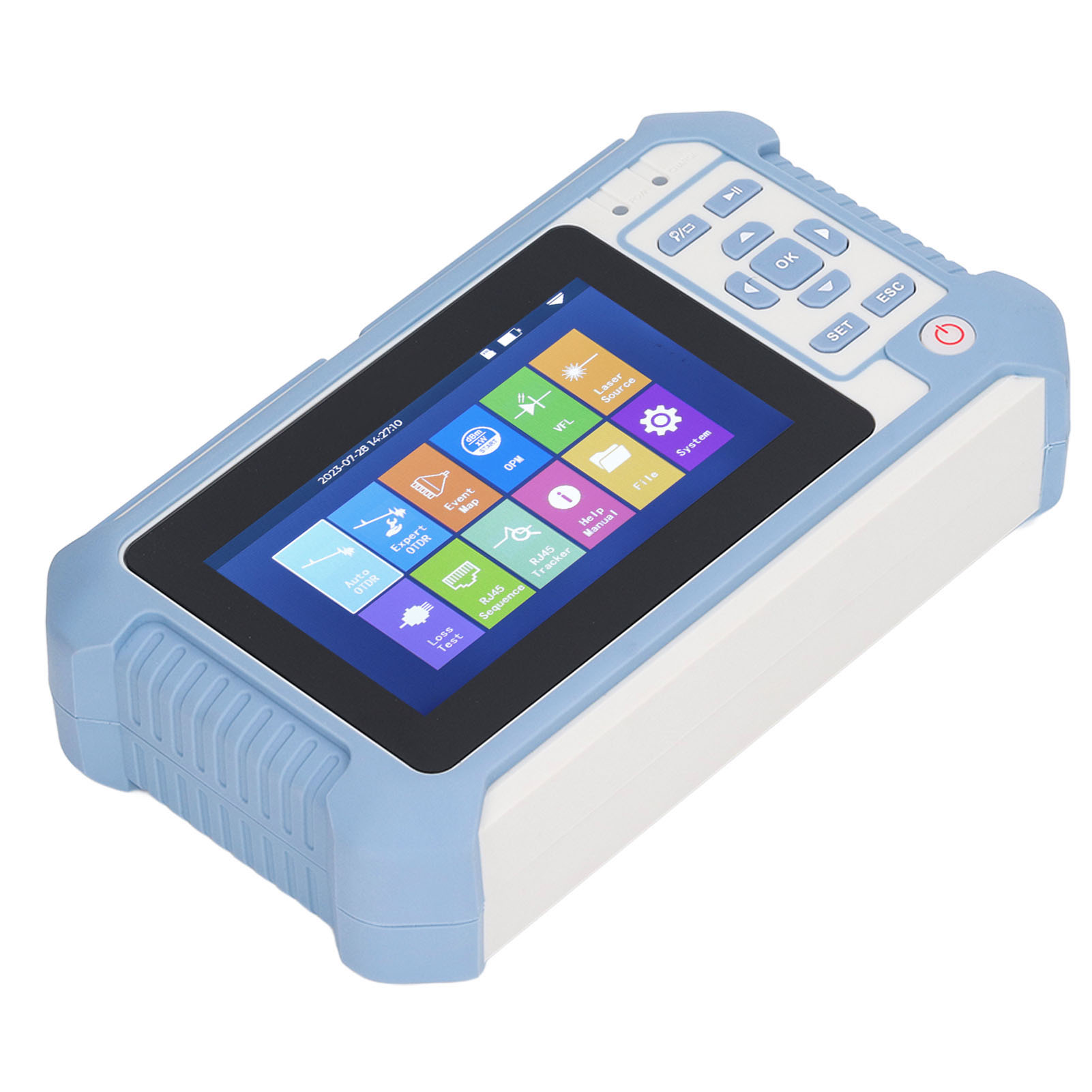 9-in-1 Otdr-tester, Multifunktionales Optisches Reflektometer Mit 4,3-zoll-lcd-bildschirm, Eu-stecker 100–240 V