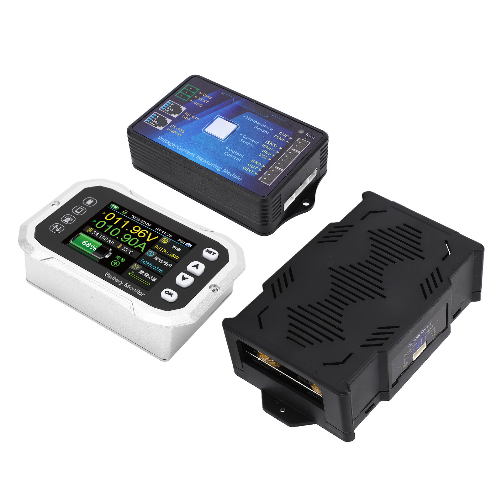 Batteriemonitor Mit 2,4-zoll-farbbildschirm, Überspannungsschutz, Akustischem Alarm, 0-120v 600a Voltmeter Für Wohnmobile.
