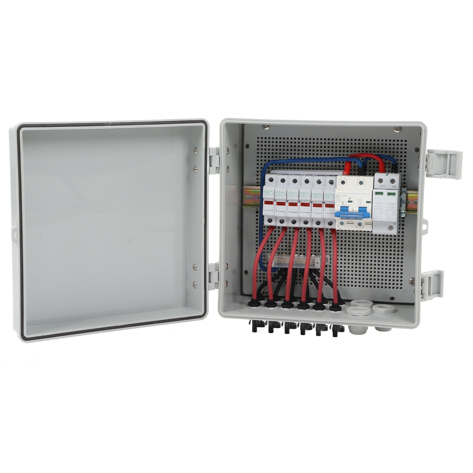 Ip67 Wasserdichte Solar-anschlussdose Mit 6 Eingängen, 15a-sicherungen Und 40ka-überspannungsschutz, Dc1000v Für Photovoltaikmodule.