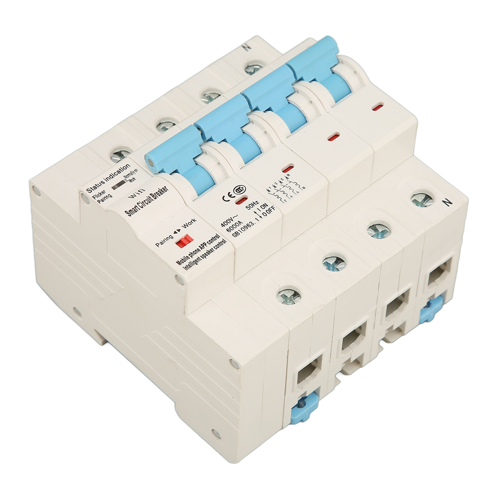 Wlan-din-schienen-leistungsschalter Mit Differenzialschutz, Automatischer Schalter, 4-polig, 400 V, 40 A Für Zuhause/studentenwohnheim