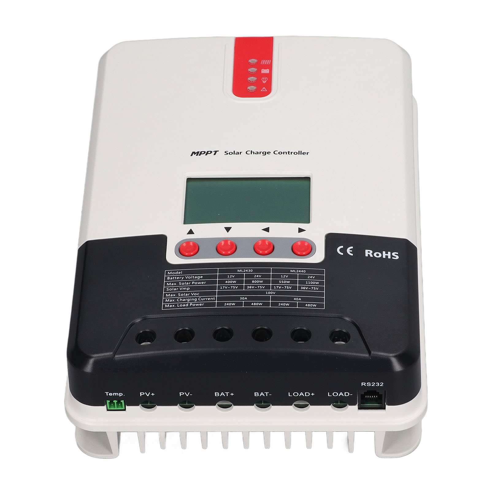 Automatischer 30a 12v/24v Mppt-solarladeregler, 4-tasten-bedienfeld Für Gel-, Geschlossene Und Lithiumbatterien