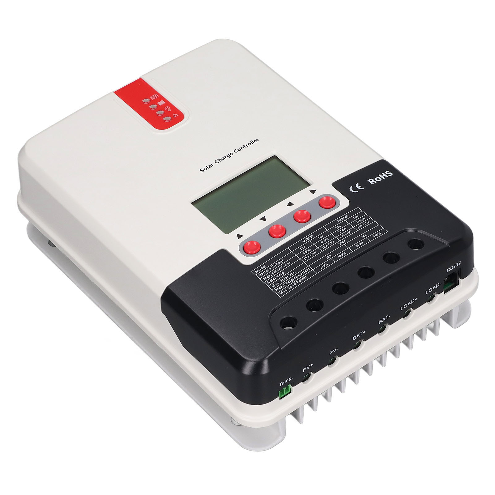 40-a-mppt-solarladeregler, Dynamisches Lcd-display, Solarmodulregler Mit Temperatursensor, 12-v-/24-v-batterie, Intelligenter Regler