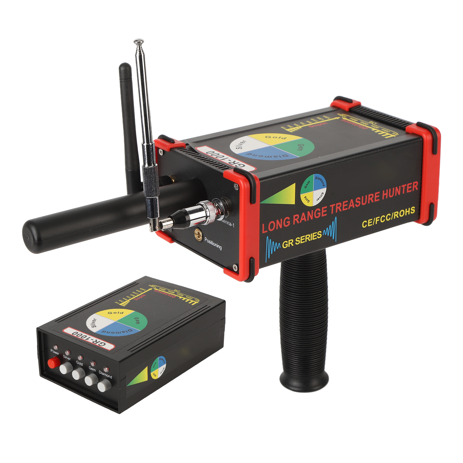 Tragbarer Langstrecken-metalldetektor 433 Mhz Goldfinder, Schatzsucher, Jadeit-scanner, Ac100-240v Eu-stecker