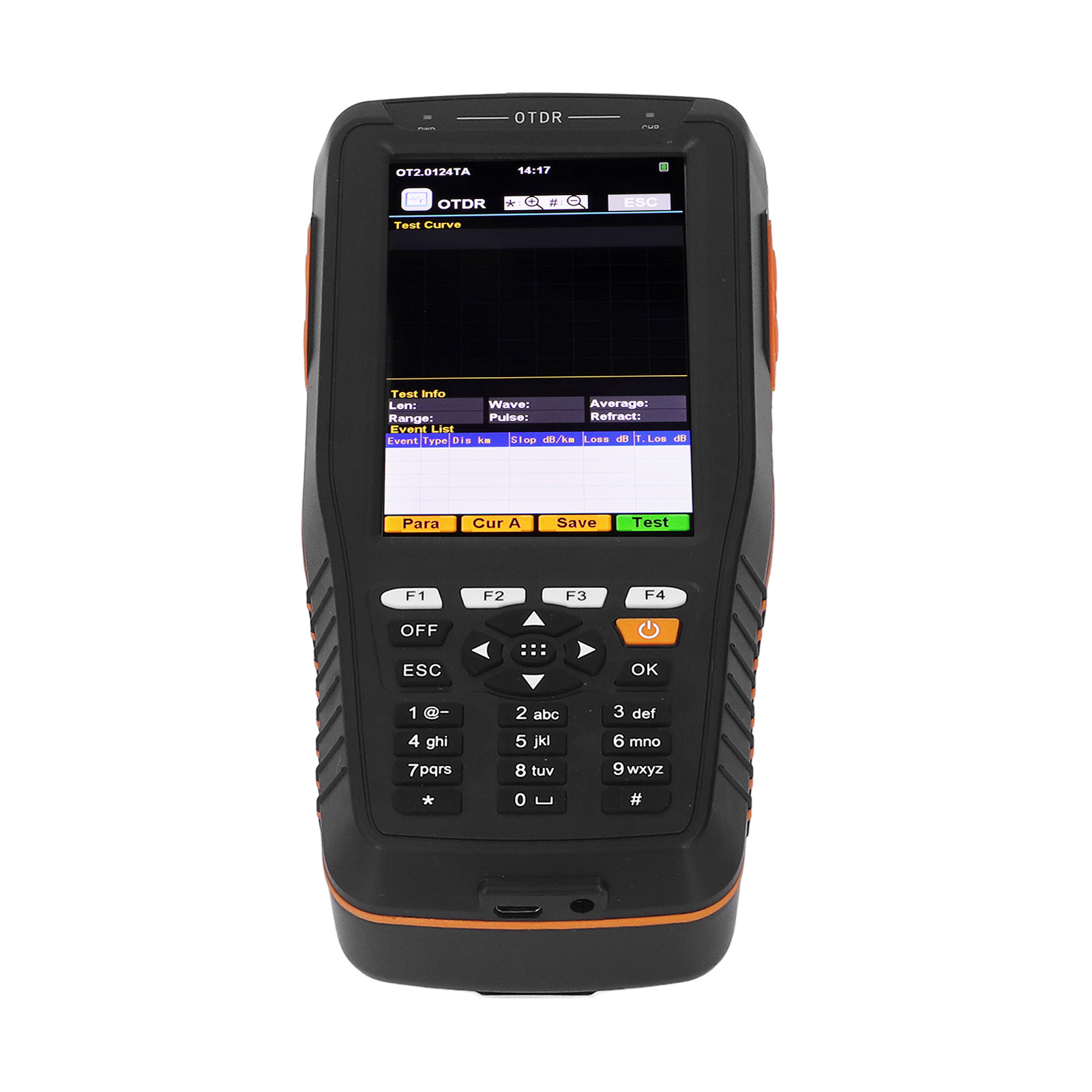 4-in-1 Otdr-glasfaser-tester 0–60 Km, Optisches Reflektometer Mit 3,97-zoll-bildschirm, 100–240-v-eu-netzteil