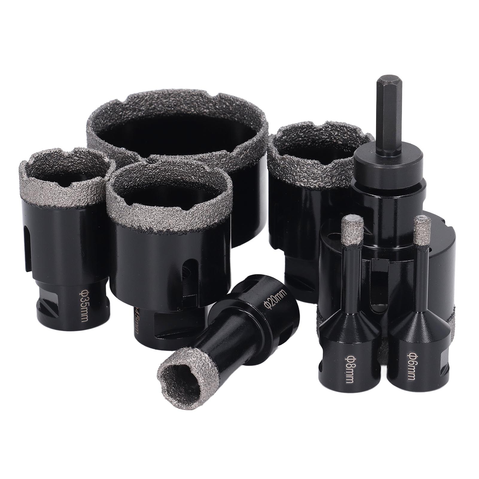 Set Mit 8 Diamant-lochsägen Mit M14-adapter, Zum Einlöten Von Löchern In Marmor, Keramik Und Fliesen, Durchmesser 6–68 Mm