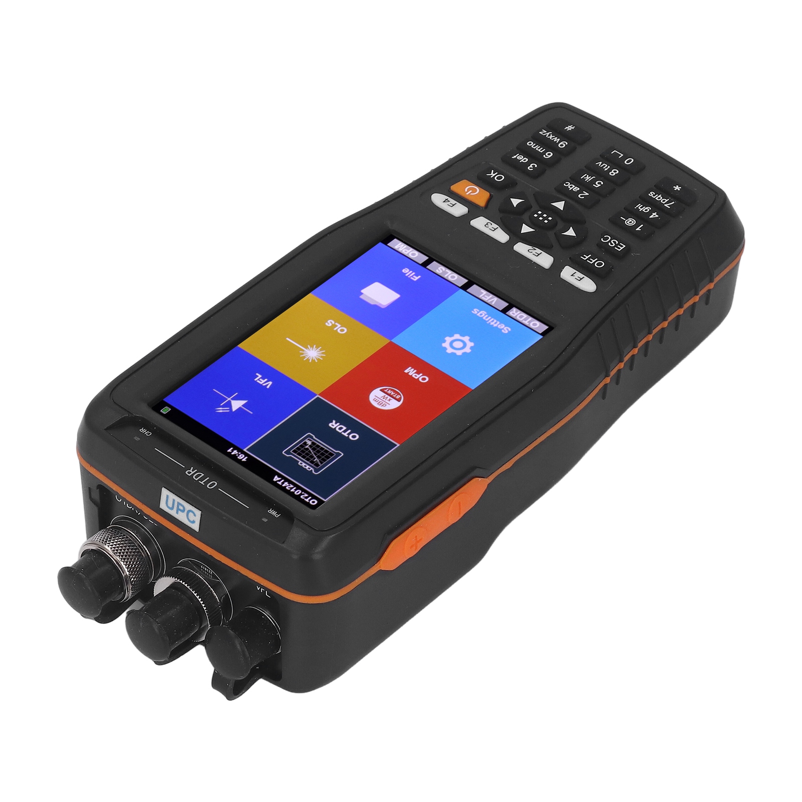4-in-1 Otdr-glasfasertester, Tragbares Optisches Zeitbereichsreflektometer, 3,97-zoll-bildschirm, Reichweite 0–60 Km, 100–240-v-eu-stecker
