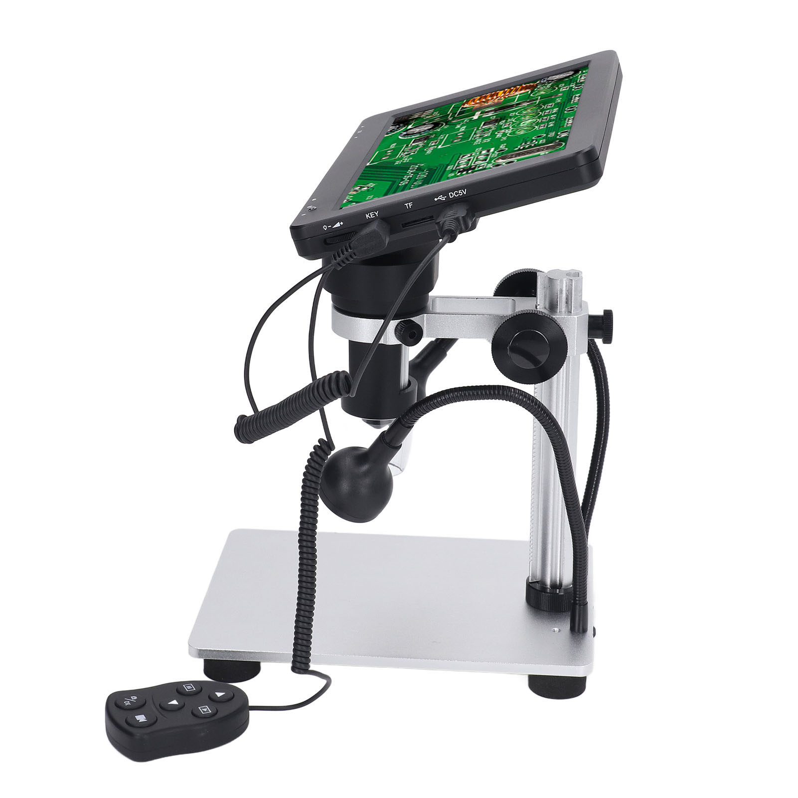 7-zoll-digitalmikroskop, 1200-fache Vergrößerung, Hd-lcd-bildschirm, 12 Mp, Elektronische Lupe Zum Löten, Für Biologische Beobachtungen Und Uhrenreparaturen