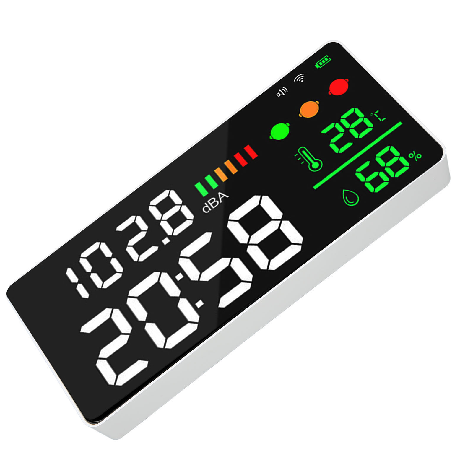 Schallpegelmesser 30–130 Db, Großes 11-zoll-display, Wlan, Led-anzeige Für Temperatur Und Luftfeuchtigkeit, Geräuschüberwachung Mit Präzisem Sensor