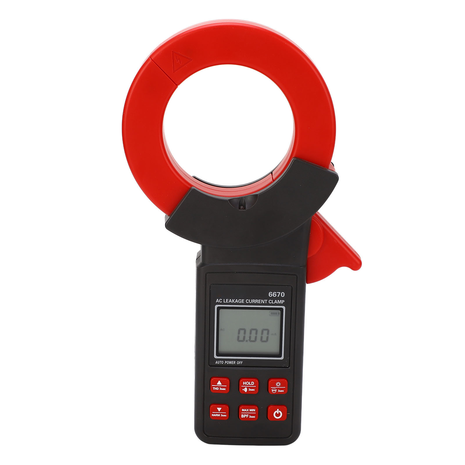 Ac-leckstromzange Mit Lcd-hintergrundbeleuchtung, Präziser Reststrommessung, Eingebautem Lithium-akku, Leistungsstarker Tragbarer Leckstromtester