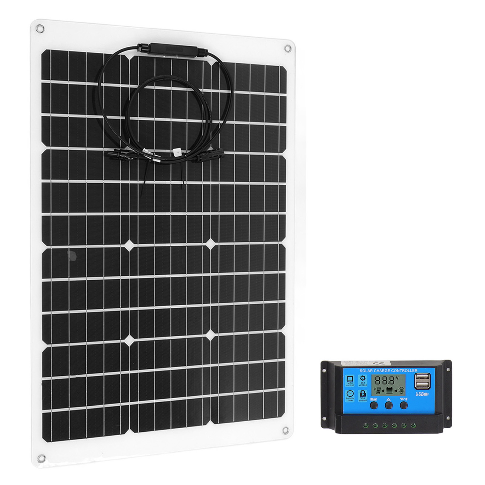 70w Flexibles Solarpanel-set, 40a Regler, Reihen-/parallelschaltung, Laderegler Für Photovoltaikanlagen.