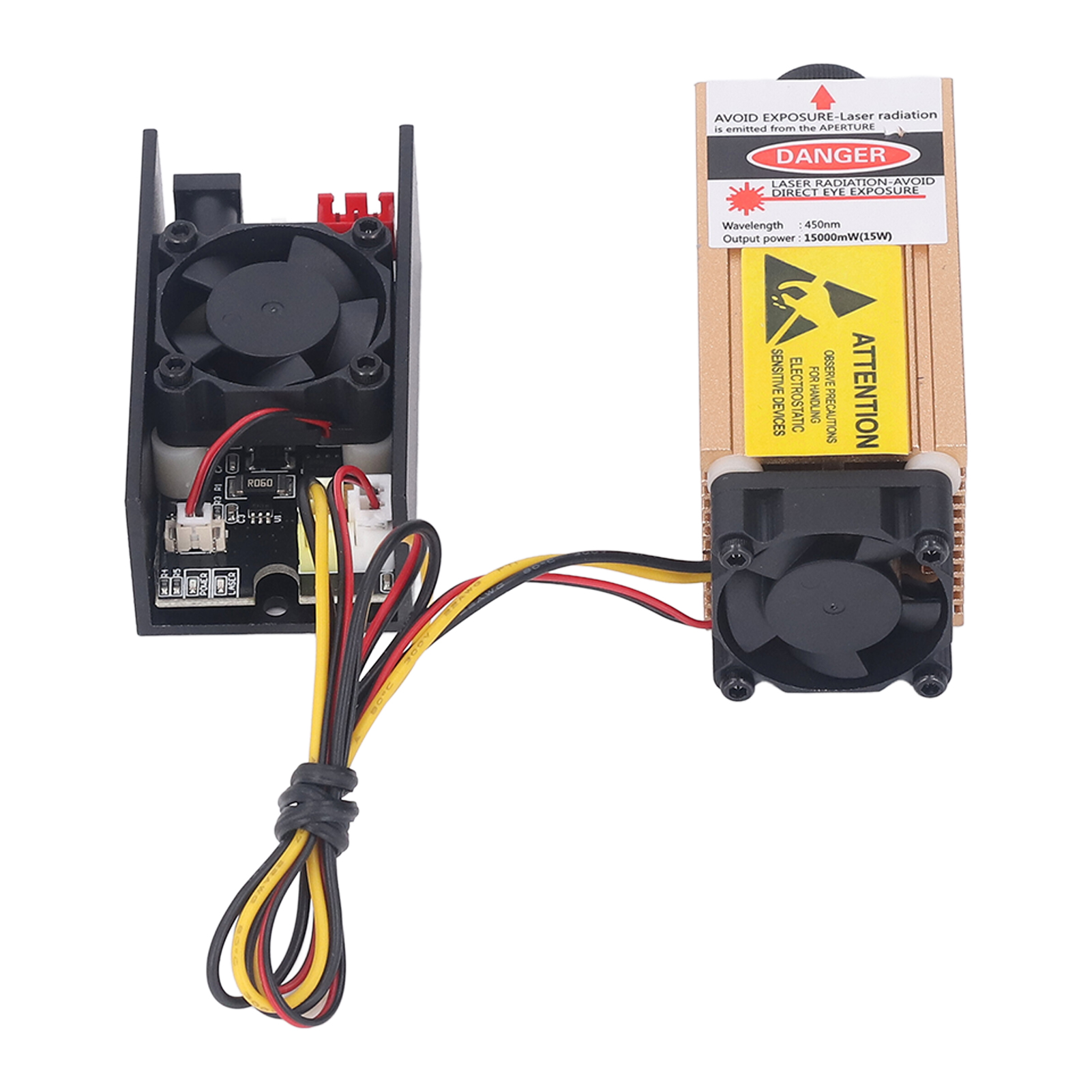 12v 15w Blauer Laserschneidkopf Mit Fokussierbarem Modul Für Cnc-graviermaschinen, Inklusive Schutzbrille