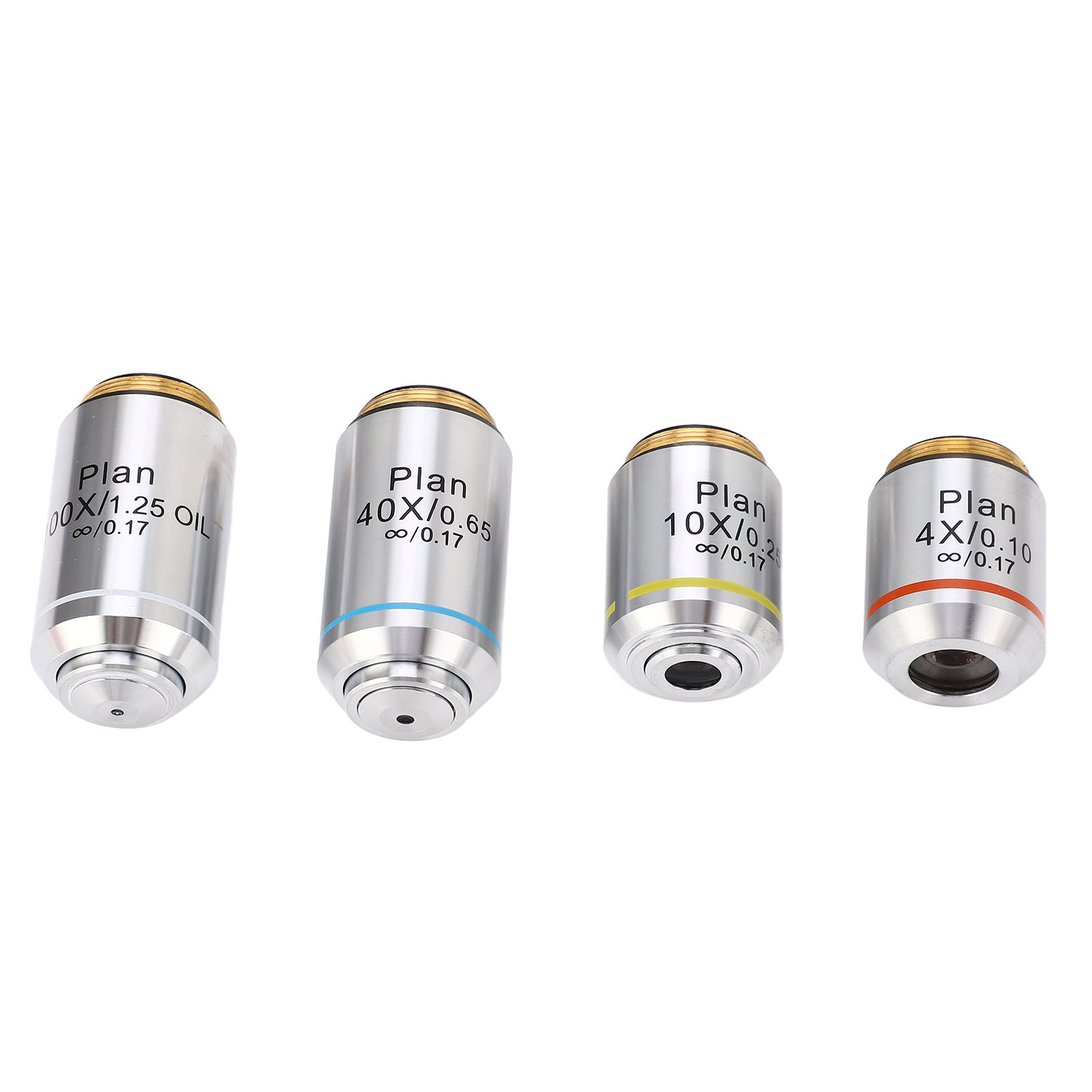195-mm-achromat-objektiv Für Biologische Mikroskope, 4x, 10x, 40x, 100x, Universal, Standardgewinde 20,2 Mm Rms