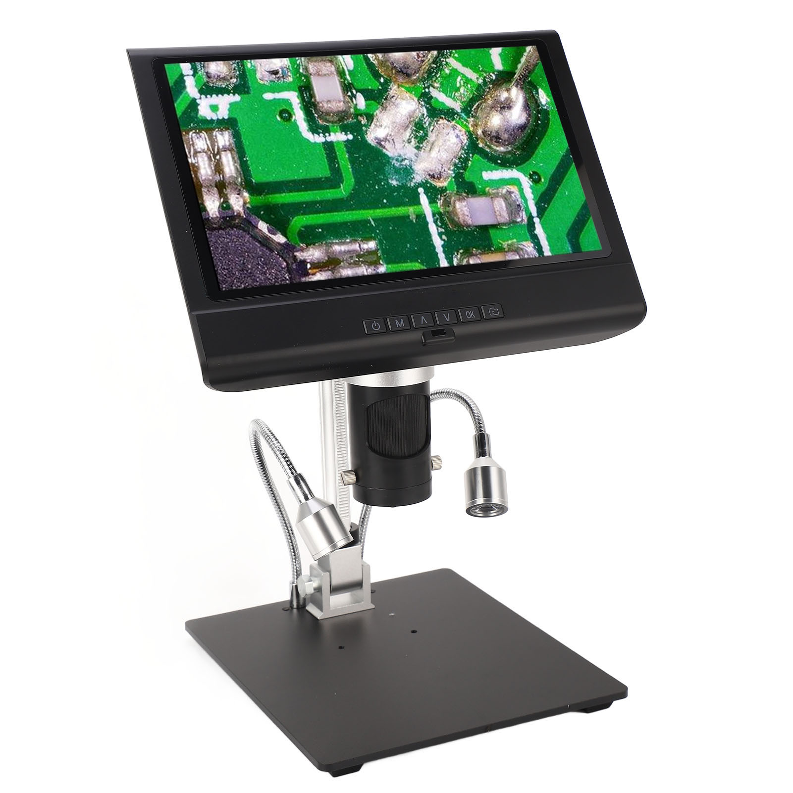 10-zoll-digitalmikroskop Mit 1080p-lcd-auflösung, Einstellbar, Für Smd/smt-elektronikreparaturen, Industrielles Löten, Mit Led-beleuchtung