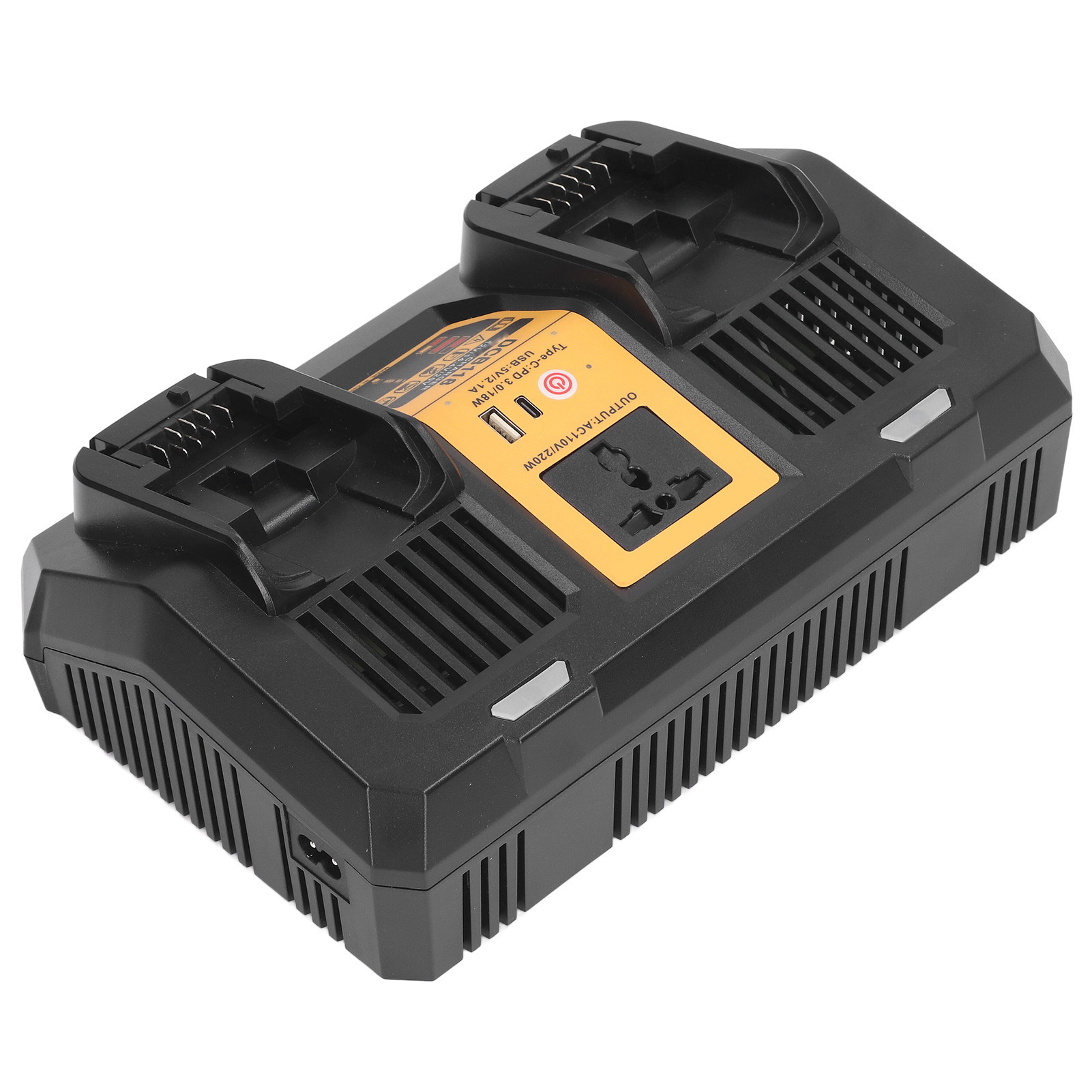 Lithium-akkuladegerät Mit 2 Usb-anschlüssen (12 V, 14,4 V, 20 V), Inklusive 110-v-/220-w-wechselrichter Und Eu-stecker (100–240 V).