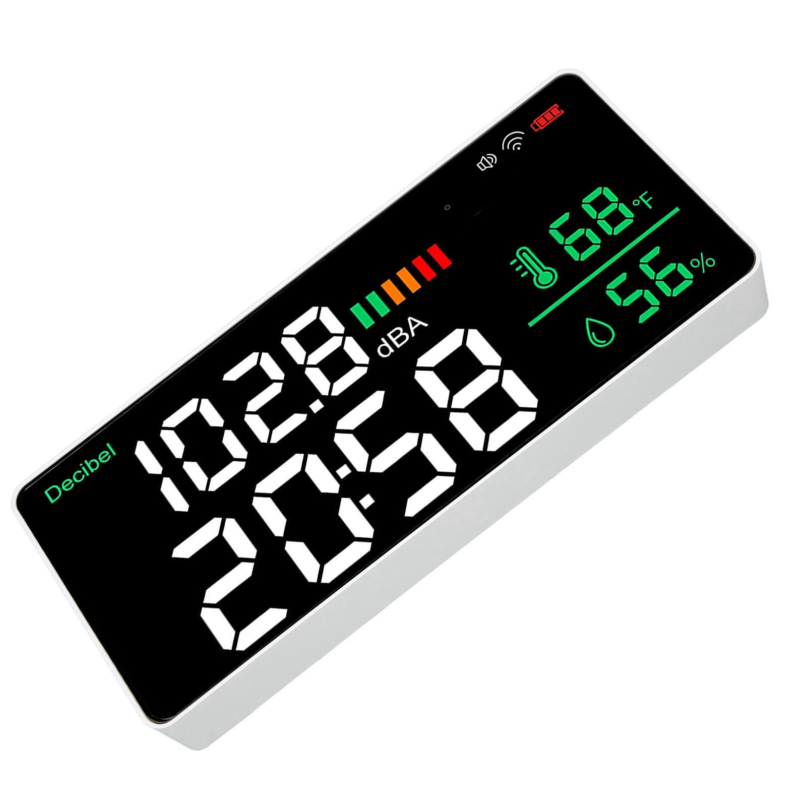 Dekorativer 2,4-ghz-wlan-schallpegelmesser, 11-zoll-wanduhr Mit Led-anzeige Für Temperatur Und Luftfeuchtigkeit, Schallpegelmesser Für Tuya Smart Home