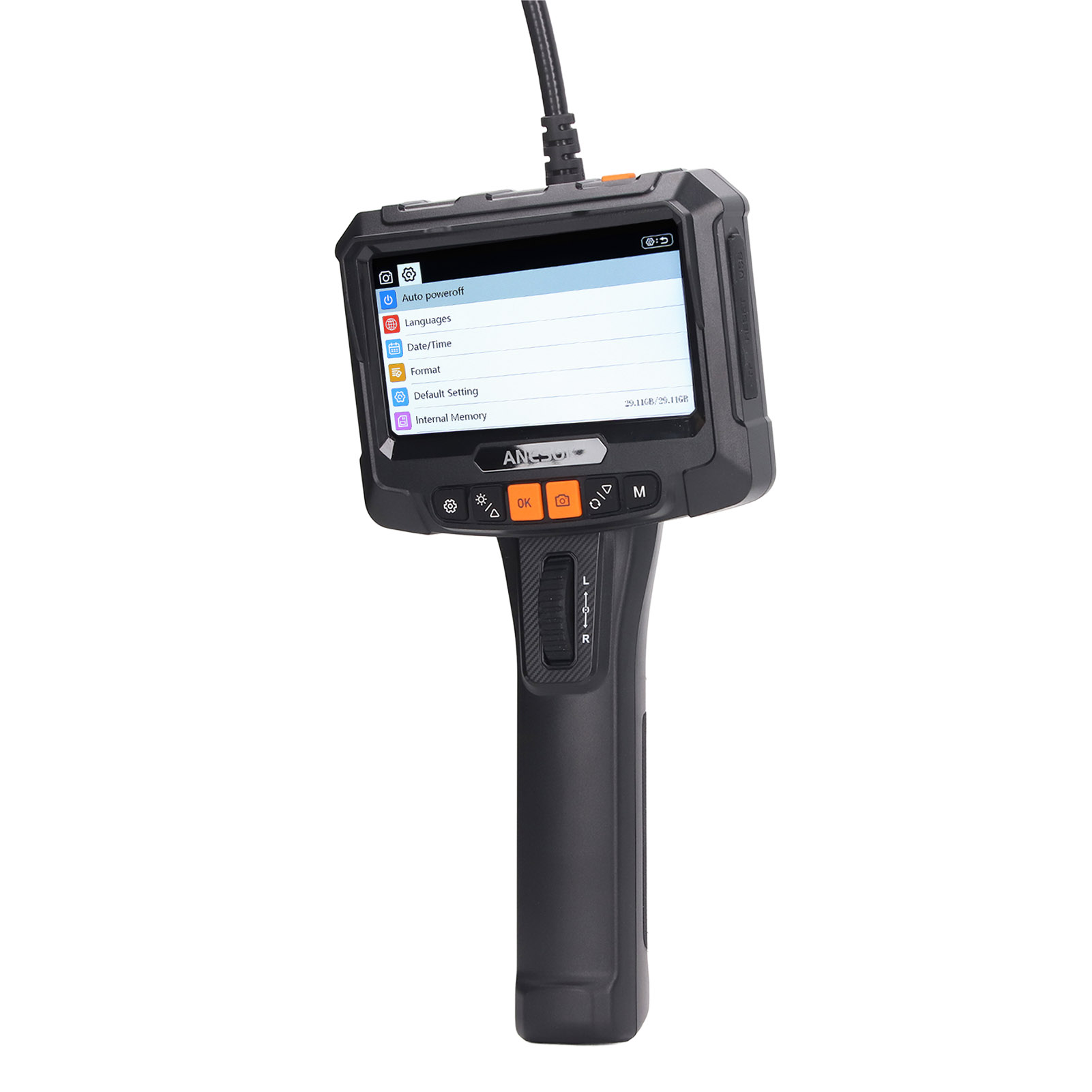 360° Ip67 Wasserdichtes Industrieendoskop, 5-zoll-ips-bildschirm, Inspektionskamera, Drehbare Linse Mit Led-beleuchtung, Tragbares Diagnosegerät