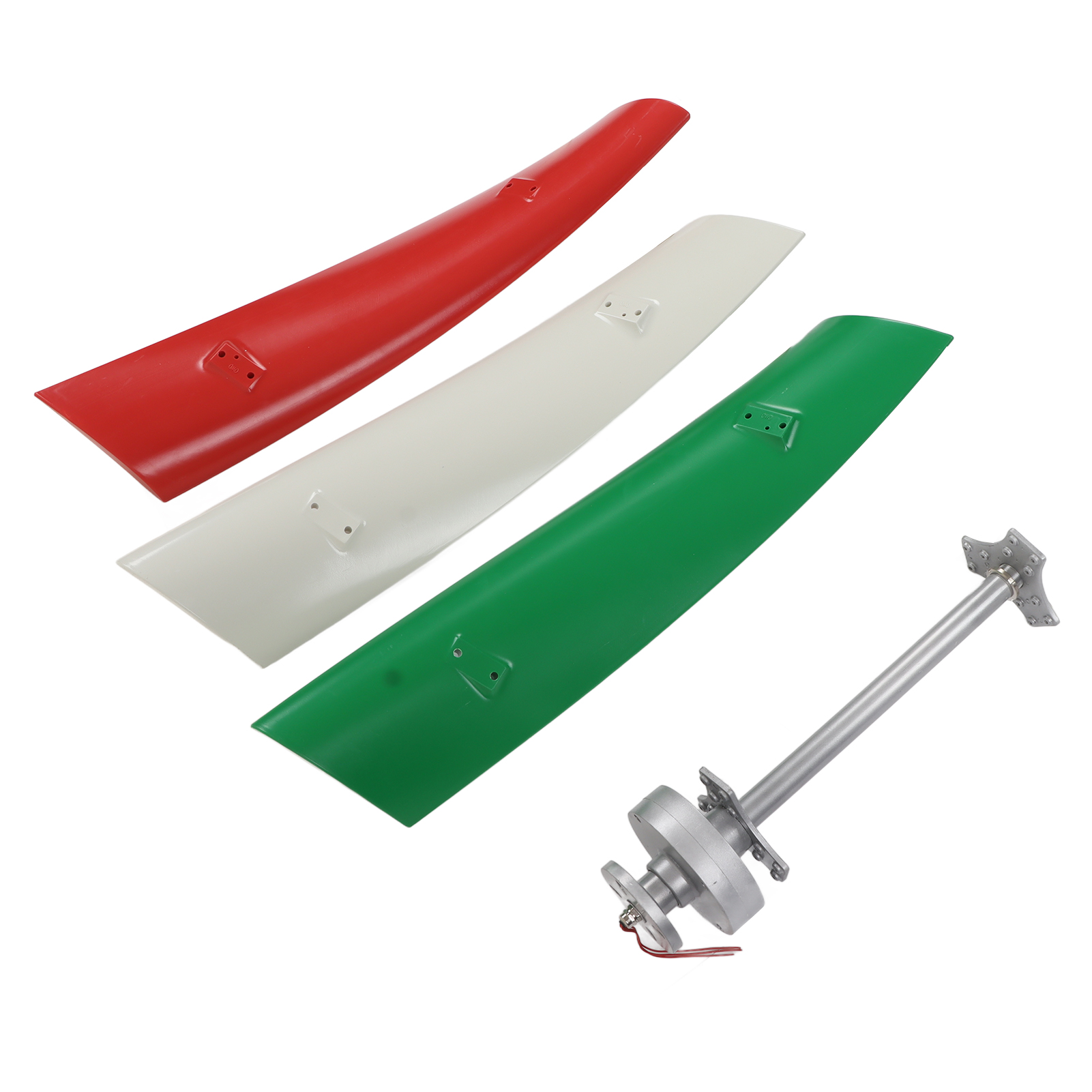 100-w-24-v-vertikalwindturbine, 3-blatt-schwebemagnetgenerator, Vertikalachse, Drehstrom, Permanentmagnet, Weiß, Rot, Grün