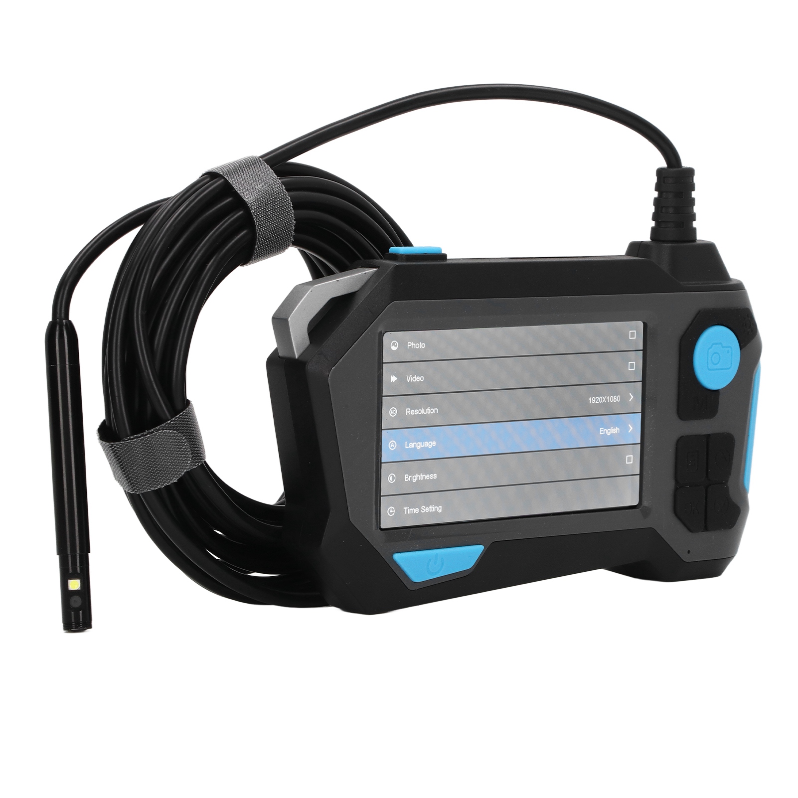 Wasserdichte Industrielle Inspektionskamera Mit 2 Objektiven, 4,5-zoll-bildschirm-videoendoskop, 9-mm-sonde Und Led-beleuchtung Für Rohre Und Leitungen