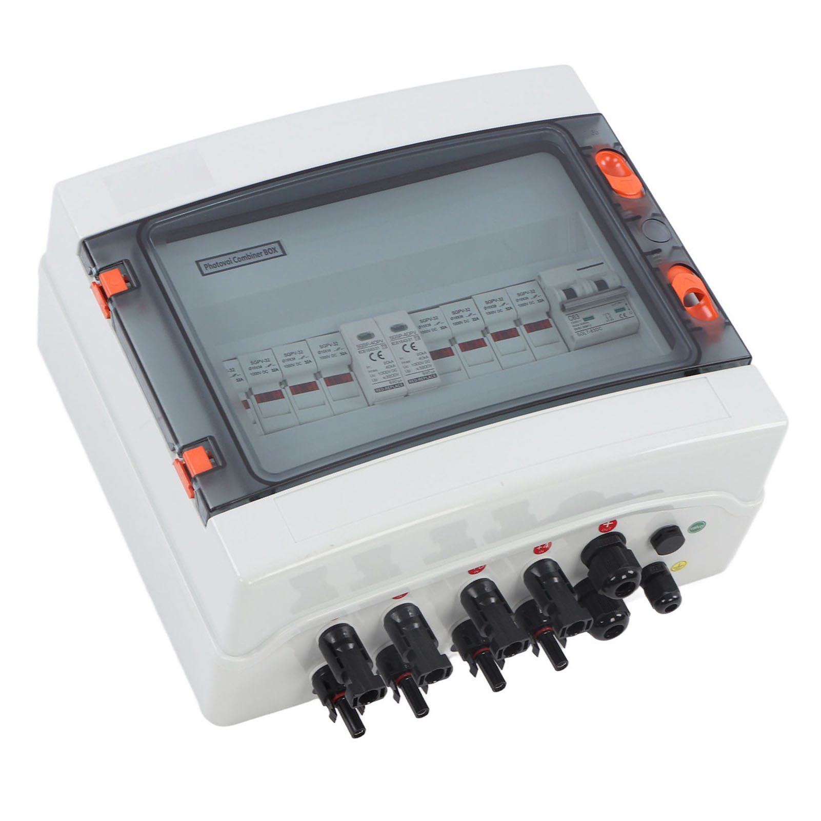 Solar-anschlussdose Mit 4 Eingängen Und 1 Ausgang, Ip65 Wasserdicht, Mit Sicherung Und Überspannungsschutz, Dc1000v-leistungsschalter Für Photovoltaikanlagen.