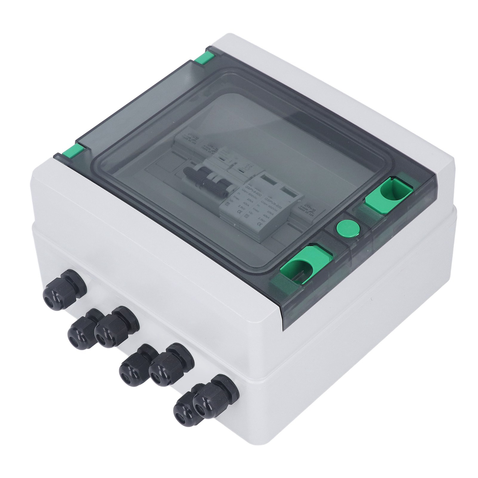 Solar-kombinationsbox Mit 2 Eingängen Und 1 Ausgang, Überspannungsschutz, Dc550v-leistungsschalter, Ip65 Wasserdicht, Mit Mppt-wechselrichter, Blitzschutz, 2-string-photovoltaikbox.