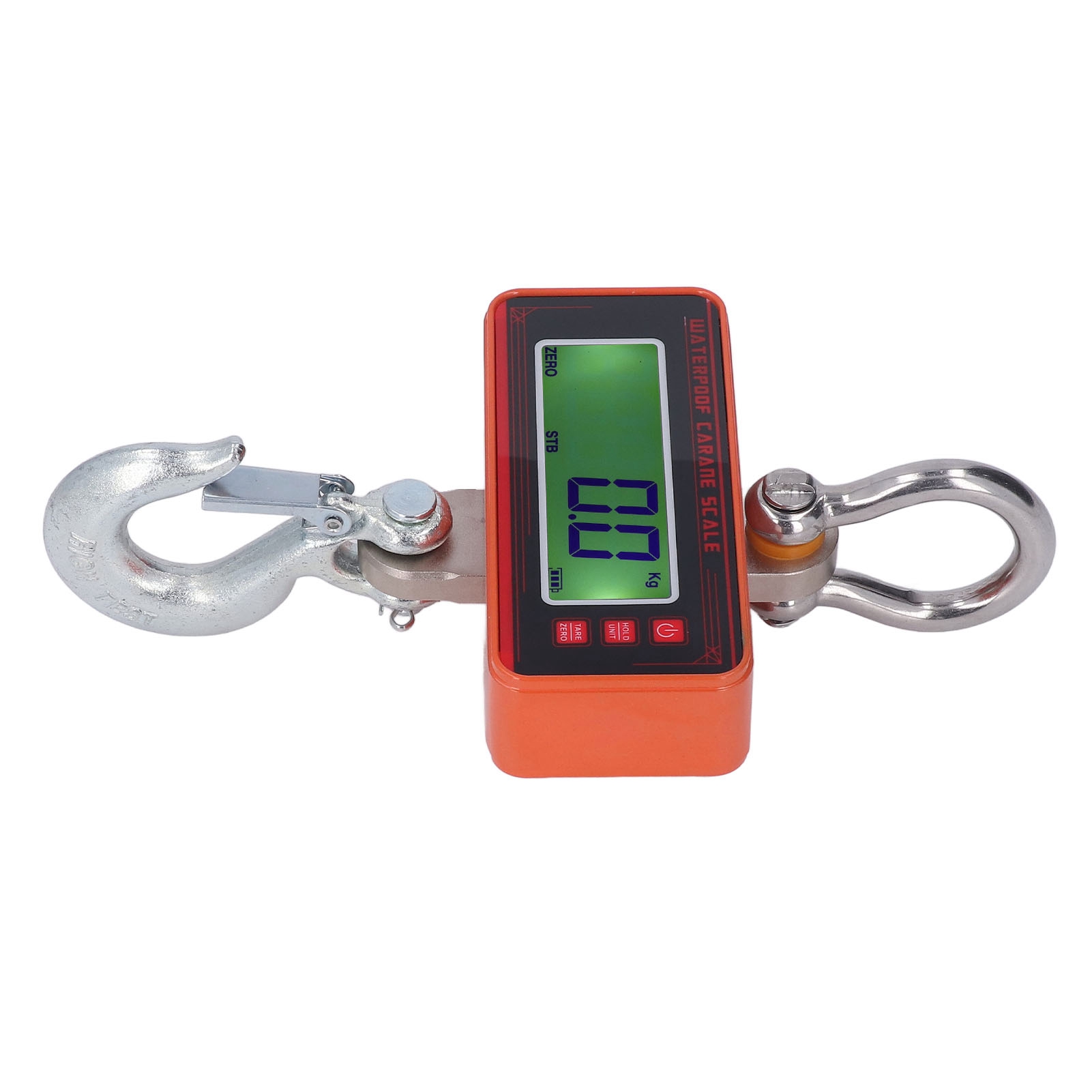 Elektronische Industriewaage 1500 Kg/3000 Lb, Kabelloser Aufhängehaken, Lcd-display, Wasserdicht, Eu-stecker 100–240 V, Orangefarbene Baustellenwaage