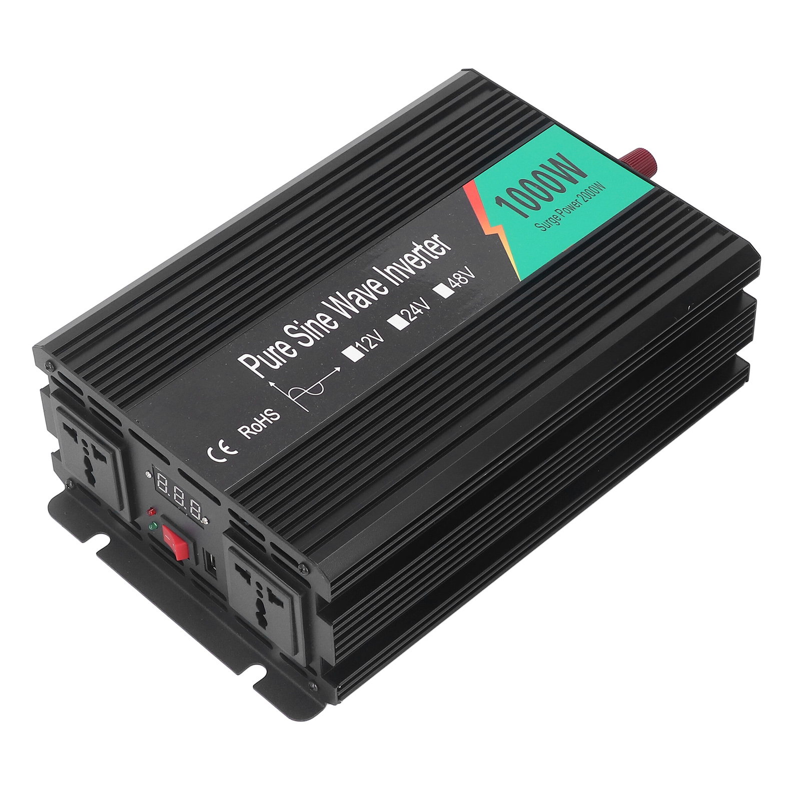 1000-w-sinus-wechselrichter, 220–240-v-konverter Mit Led-lcd-anzeige, Intelligenter Kühlung, Integriertem Ladegerät, Solarstromversorgung Für Camping Und Zuhause
