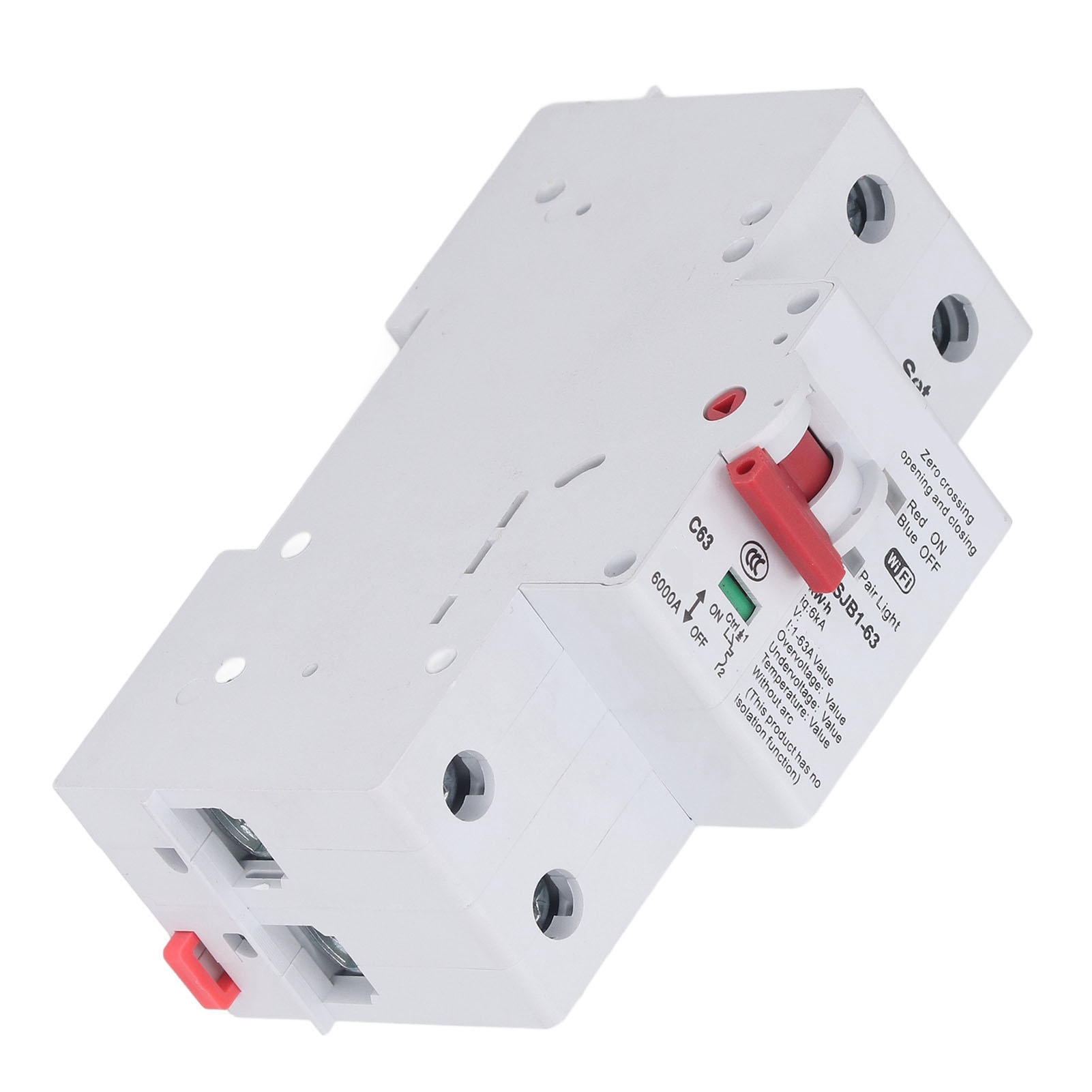 2-poliger 63-a-wlan-leistungsschalter Mit Stromüberwachung, Fernbedienung Und Zeitschaltuhr Für Die Haussicherheit, Wechselstrom 110 V/120 V