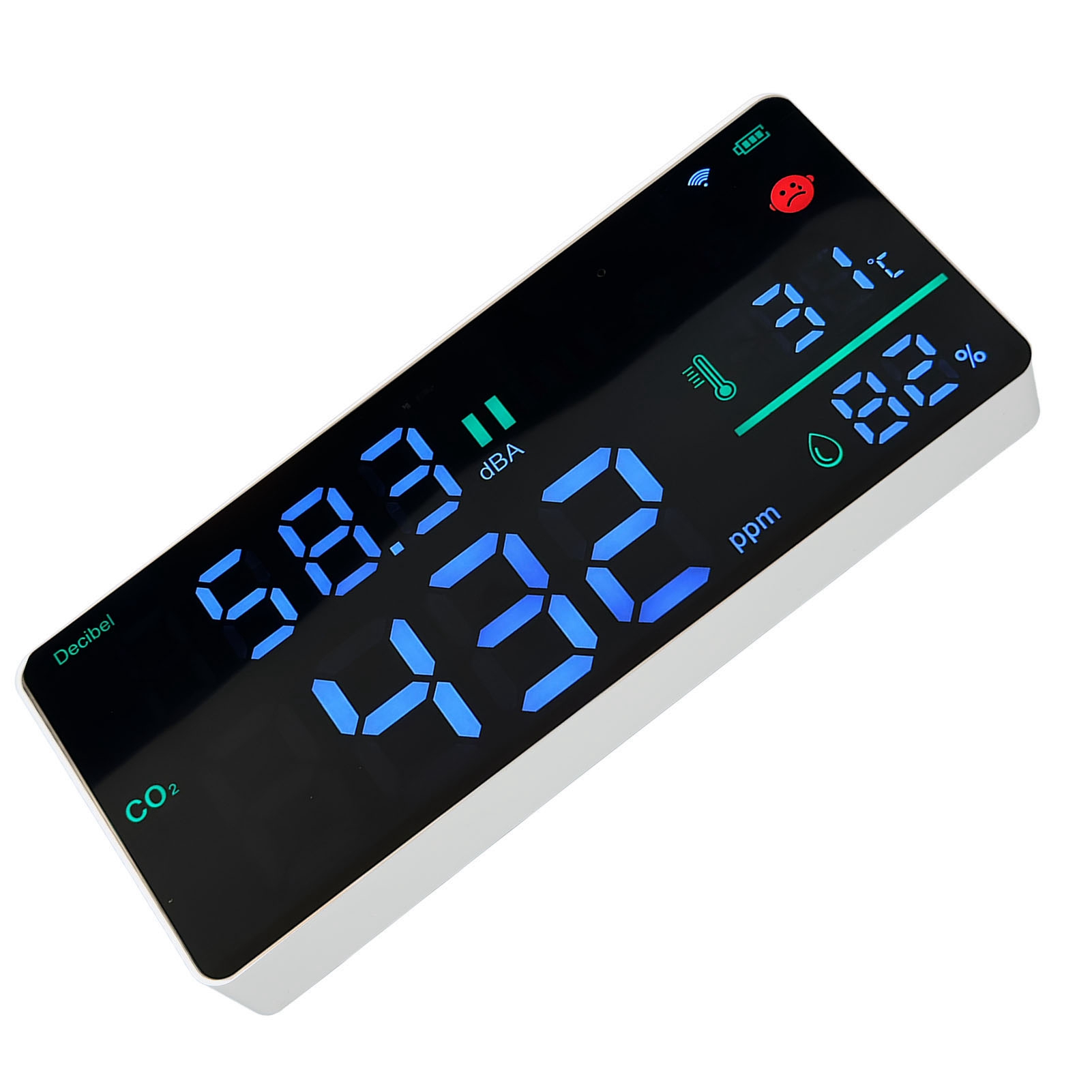 11-in-1 Co2-detektor, Digitales Schallpegelmessgerät, Thermometer, Hygrometer, Multifunktionales Wandmessgerät