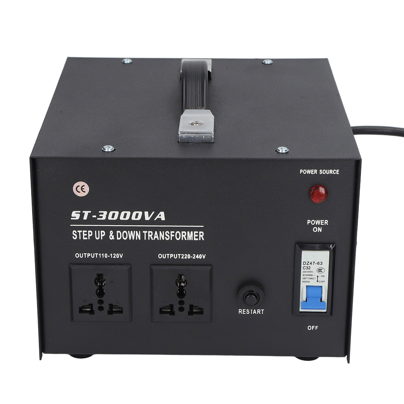 3000-w-spannungswandler, 110 V Auf 220 V / 220 V Auf 110 V, 2 Universalsteckdosen, Eu-stecker, Spannungsaufwärts-/spannungsabwärtswandler