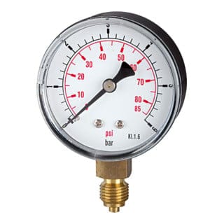 Standardmanometer »pressure line« G 1/4" unten, 0-2,5 bar/36 psi, Ø 63