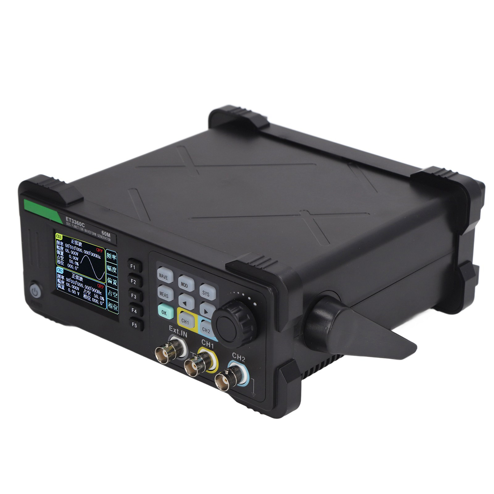 Zweikanaliger 60-mhz-signalgenerator Mit Frequenzzähler, Beliebiger Dds-funktion, Ac110-240v-netzteil, Eu-stecker.