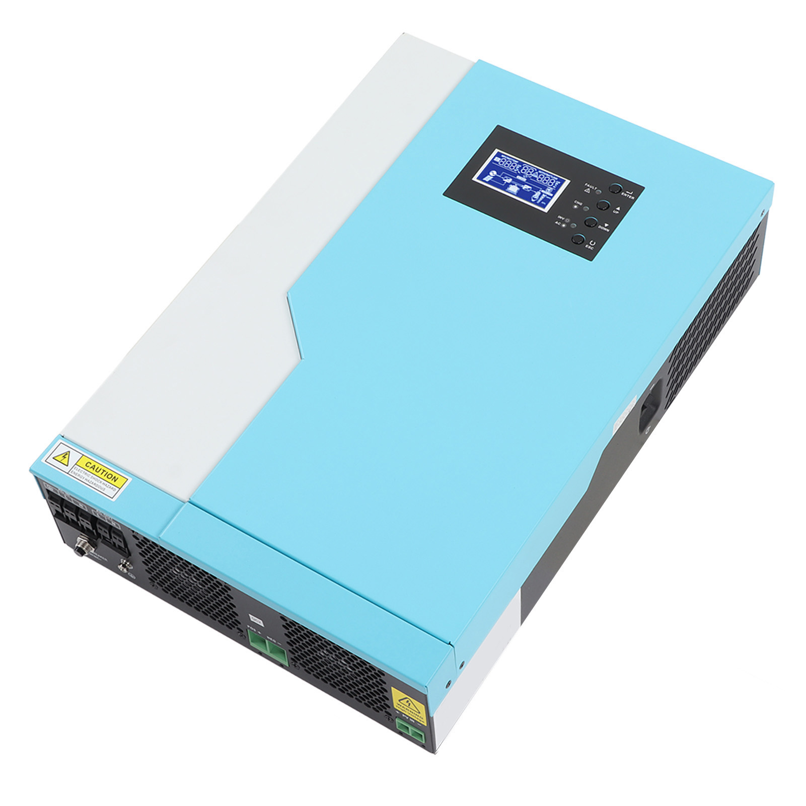 48v 5500w 100a Mppt-solarwechselrichter, 230vac-solarladeregler, Reine Sinuswelle, Wlan, 48vdc-eingang, Weiß Und Blau