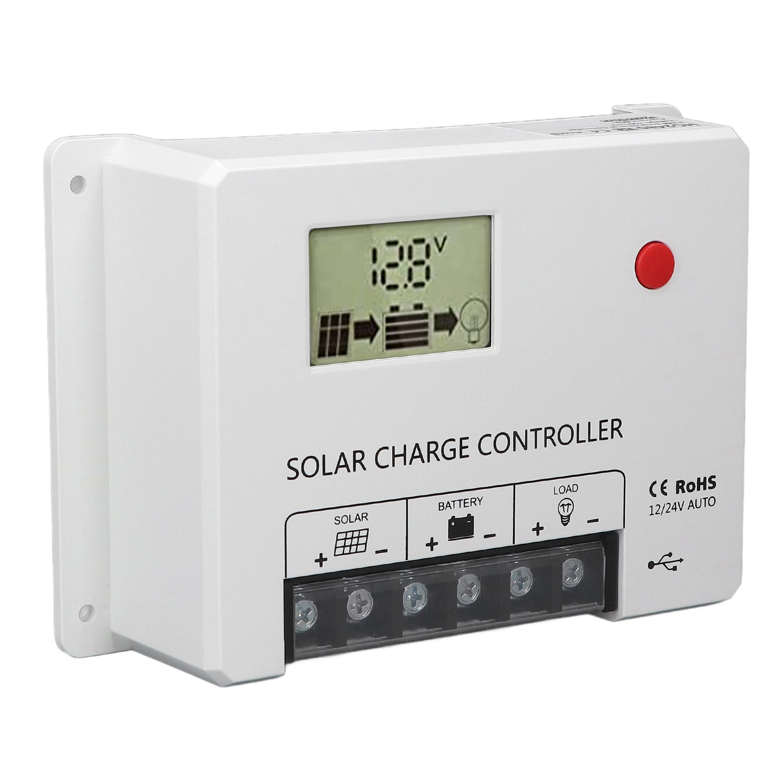 60a 12v 24v Pwm Solarladeregler, Großes Lcd-display, Automatische Parametereinstellung, Intelligenter Regler Für Photovoltaikmodule.