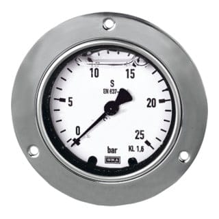 Glyzerinmanometer, Frontring, G 1/4" hinten zentrisch, 0-10,0 bar, Ø 63