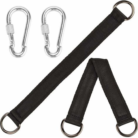Aufhängegurte Für Schaukeln, 2 Verstellbare Schaukelgurte Mit 2 Karabinerhaken Aus Zinklegierung, Die Bis Zu 1000 Lbs Tragen Können, Hängemattengurt-set (schwarz, 25 Cm)