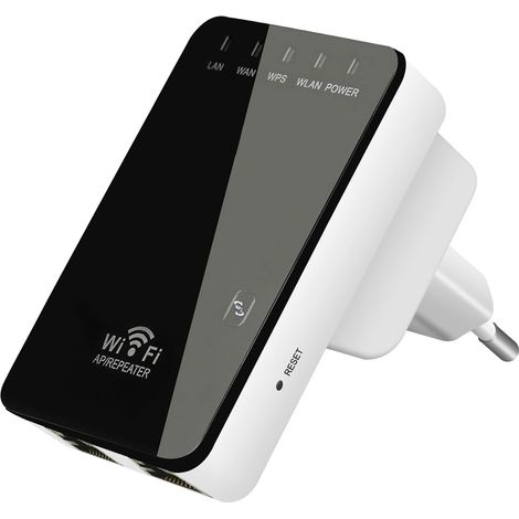 Wlan-repeater, Wlan-signalverlängerer, 300 Mbit/s 2,4-ghz-wlan, Beseitigt Funklöcher, Integrierte Antenne, 2 Ethernet-anschlüsse, Wps