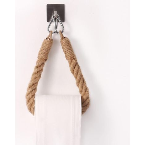 Toilettenpapierhalter, Oyefly Handtuchhalter Aus Hanfseil Für Bad Und Küche, Badezimmerpapierhalter, Toilettenpapierrollenhalter (silber)