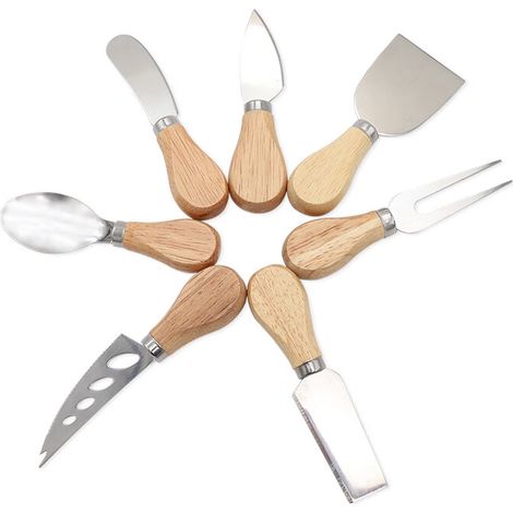 Käsemesser-set, 7-teilig, Edelstahl-käsemesser Mit Holzgriff, Perfekt Für Weihnachten, Halloween Und Partys