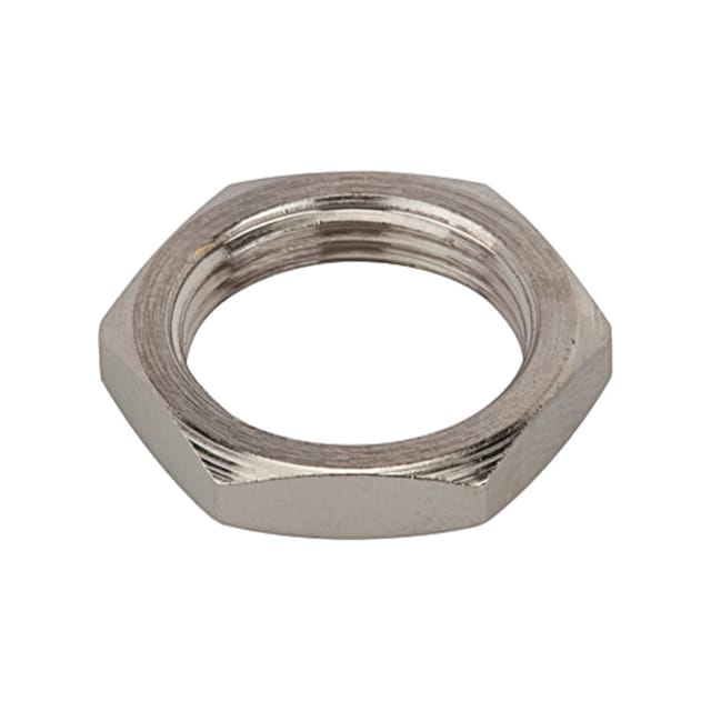 Sechskant-Gegenmutter, M12x0,75, Messing vernickelt