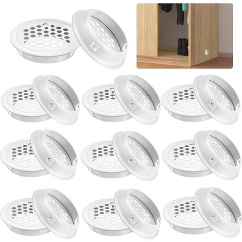 Packung Mit 20 Runden 53-mm-lüftungsgittern Aus Edelstahl, Geeignet Für Möbel, Küchen, Schränke Und Kleiderschränke